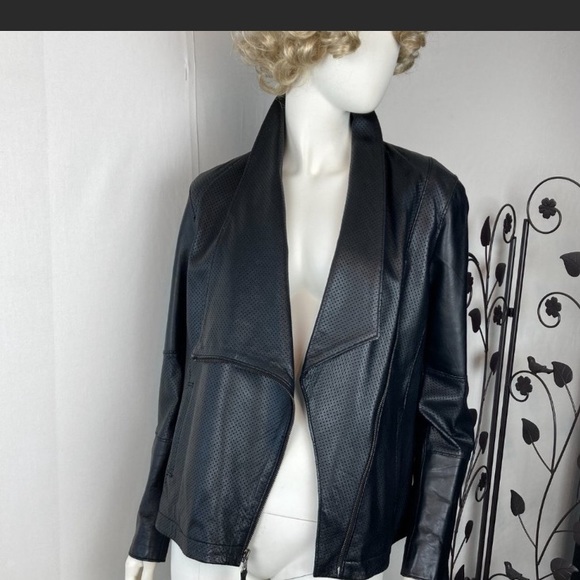 Anne Klein Leather Moto Jacket - Picture 2 of 9